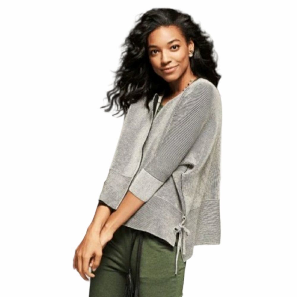 CABI‎ cupid's cardi #3526 black striped boxy oversized sweater XS